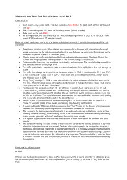 Silverstone 9-up Team Time Trial &ndash; Captains` report Rev.A Costs in