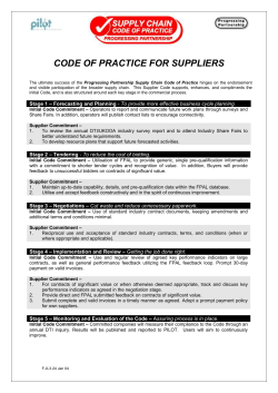 Code of Practice on Supply Chain Partnership