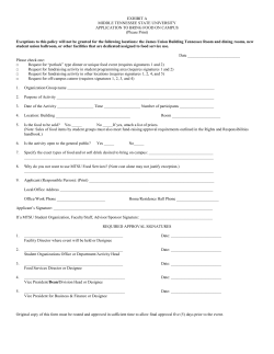 Application to Bring Food on Campus