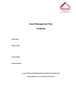 Event Management Plan - Indigo Shire Council