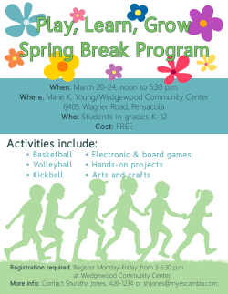 Play, Learn, Grow Spring Break Program