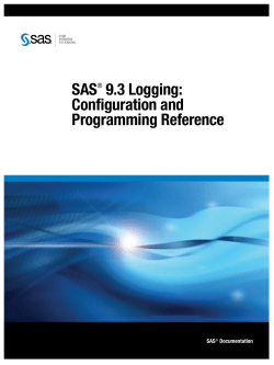 SAS 9.3 Logging: Configuration and Programming