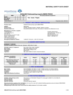 MATERIAL SAFETY DATA SHEET SUNLIGHT