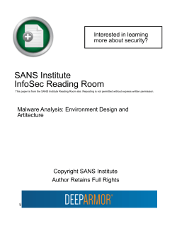 Malware Analysis: Environment Design and Artitecture