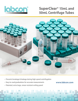 SuperClear&reg; 15mL and 50mL Centrifuge Tubes
