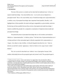 Philip Yaure The Analogy Between Perception and Conception Draft