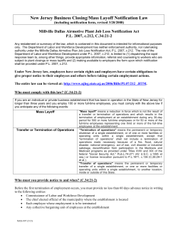 Millville Dallas Airmotive Plant Job Loss Notification Act