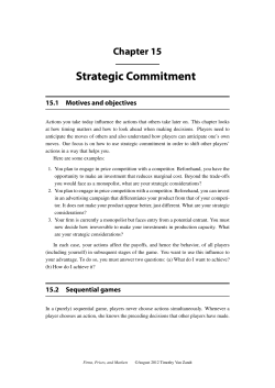 Strategic Commitment