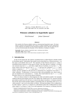 Poisson cylinders in hyperbolic space