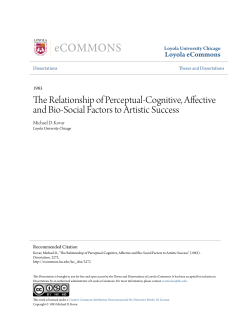 The Relationship of Perceptual-Cognitive, Affective and Bio