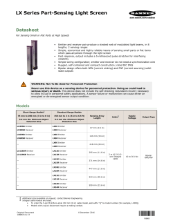 LX Series Part-Sensing Light Screen Datasheet