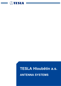 Broadcast Antenna Systems TESLA Hloubetin a.s. 2015