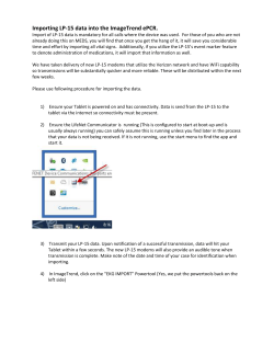 Importing LP-15 data into the ImageTrend ePCR.