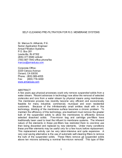 Self-Cleaning Pre-Filtration for RO Membrane Systems