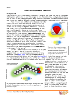 in this nonpolar fatty acid molecule share electrons evenly and are