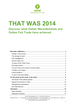 Fair trade premium - Oxfam