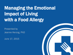 The Psychological Impact of Living with a Food Allergy