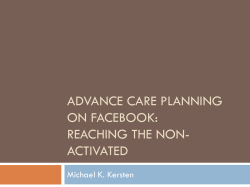 Advance Care Planning for the Facebook age
