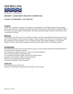 Committee Charge - Shoreline Schools