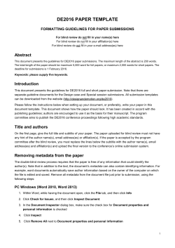 de2016 paper template - The Design and Emotion Society