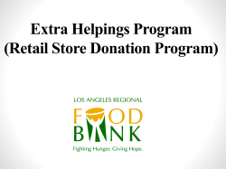 Extra Helpings Program (Store Donations)