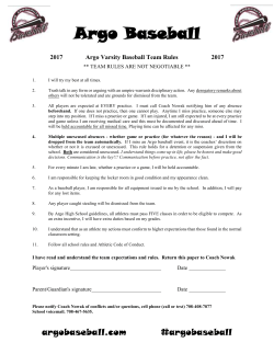 Argo Baseball 2017 Argo Varsity Baseball Team Rules 2017