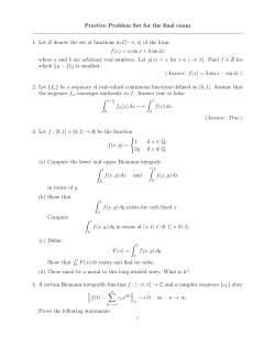 Practice Problem Set for the final exam 1. Let S denote