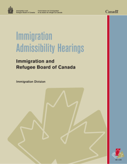 Immigration Admissibility Hearings - &agrave; www.cisr