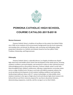 POMONA CATHOLIC HIGH SCHOOL COURSE CATALOG 2015-2016
