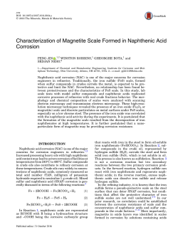 Characterization of Magnetite Scale Formed in Naphthenic Acid