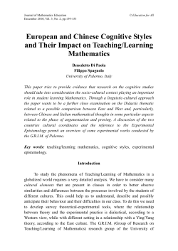 European and Chinese Cognitive Styles and