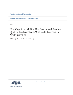 Non-Cognitive Ability, Test Scores, and Teacher