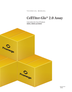 CellTiter-Glo 2.0 Assay Technical Manual #TM406