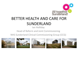 better health and care for sunderland