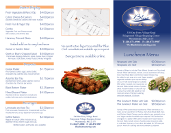 Luncheon Menu