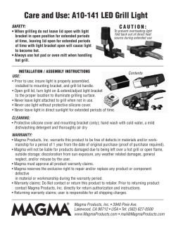 Care and Use: A10-141 LED Grill Light