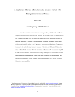 A Simple Test of Private Information in the Insurance Markets with