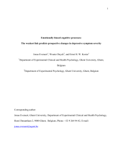 1 Emotionally biased cognitive processes: The weakest link