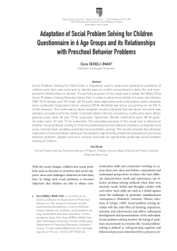 Adaptation of Social Problem Solving for Children Questionnaire in