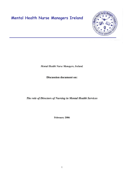 Directors of Nursing in Mental Health Services