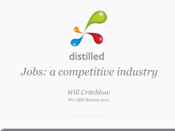 Jobs: a competitive industry