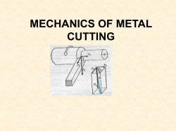 SEMINAR ON MECHANICS OF METAL CUTTING