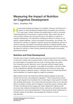 Measuring the Impact of Nutrition on Cognitive Development