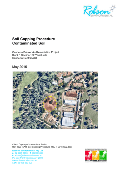 Canberra Brickworks Remediation - Soil Capping Procedures May