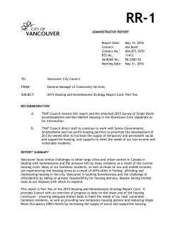 2015 Housing Report Card Part 2: 2016 May 31