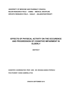 effects of physical activity on the occurence and