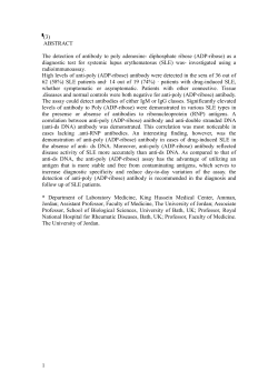 (3) ABSTRACT The detection of antibody to poly adenosine