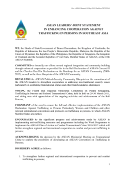 ASEAN Leaders` Joint Statement in Enhancing Cooperation Against