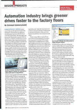 Automation industry brings greener drives faster to the factory floors