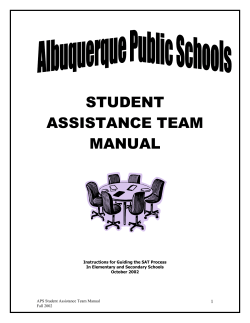 The Student Assistance Team Goal